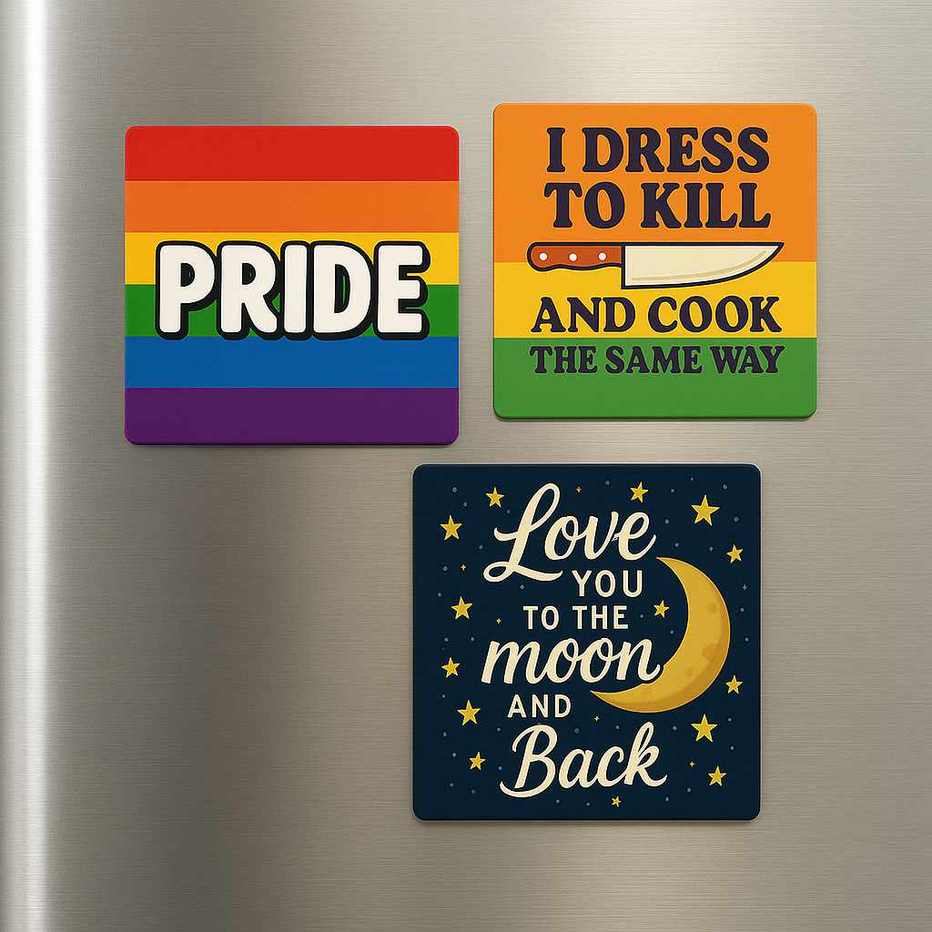 Novelty Fridge Magnets - 2" Square  Gift Idea for Friends & Family (UK Made)