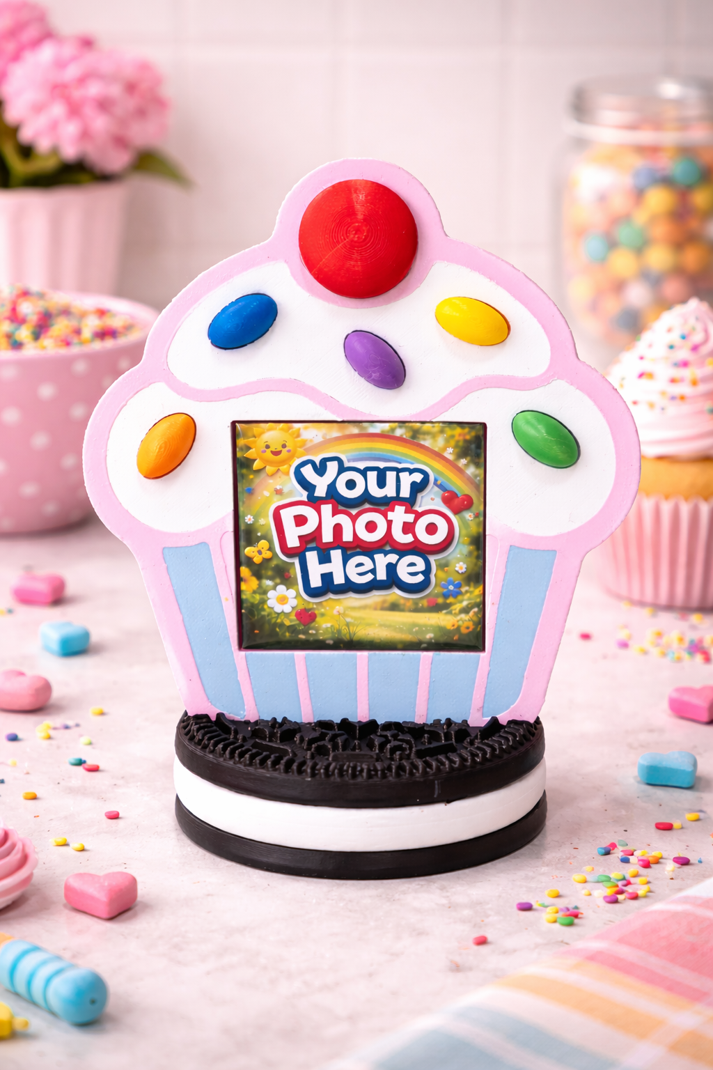 🧁 Personalised Cupcake Photo Magnet Frame – Custom Sweet Treat Keepsake Gift