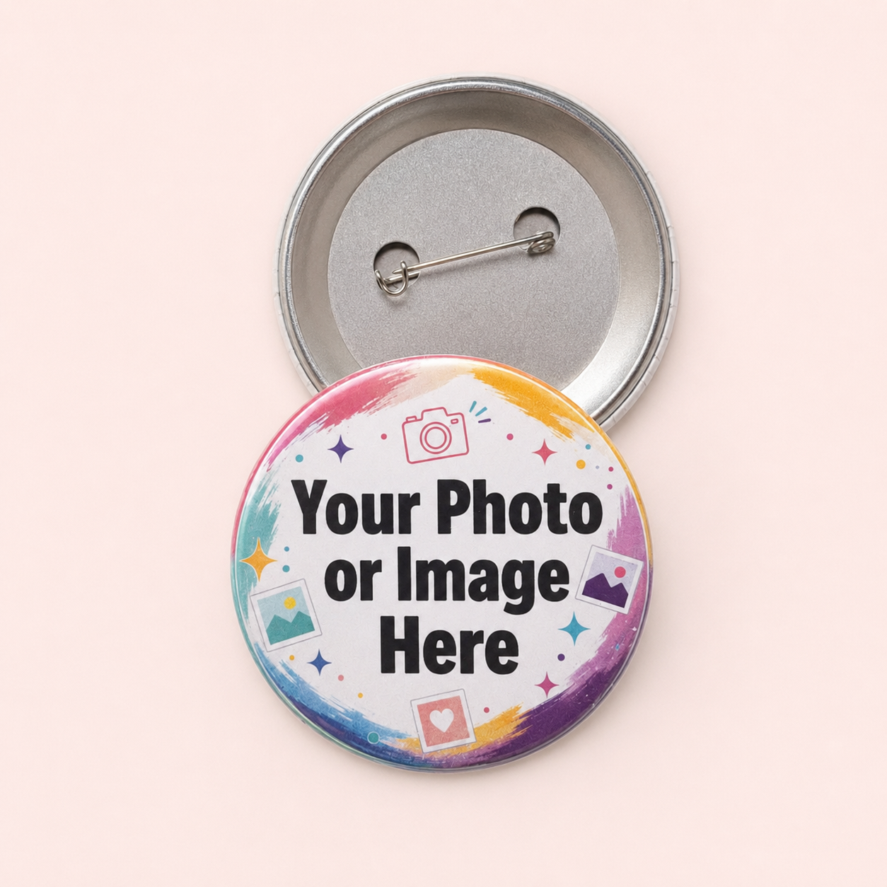 Personalised Round Photo Magnet, Keyring, Badge, Mirror or Bottle Opener.