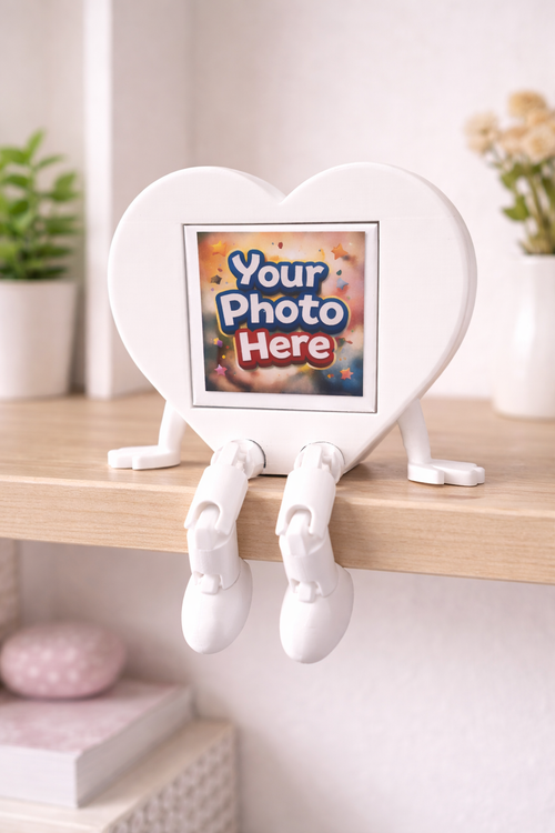 ❤️ Personalised Heart Photo Magnet Frame with Dangly Legs – Custom Photo Gift