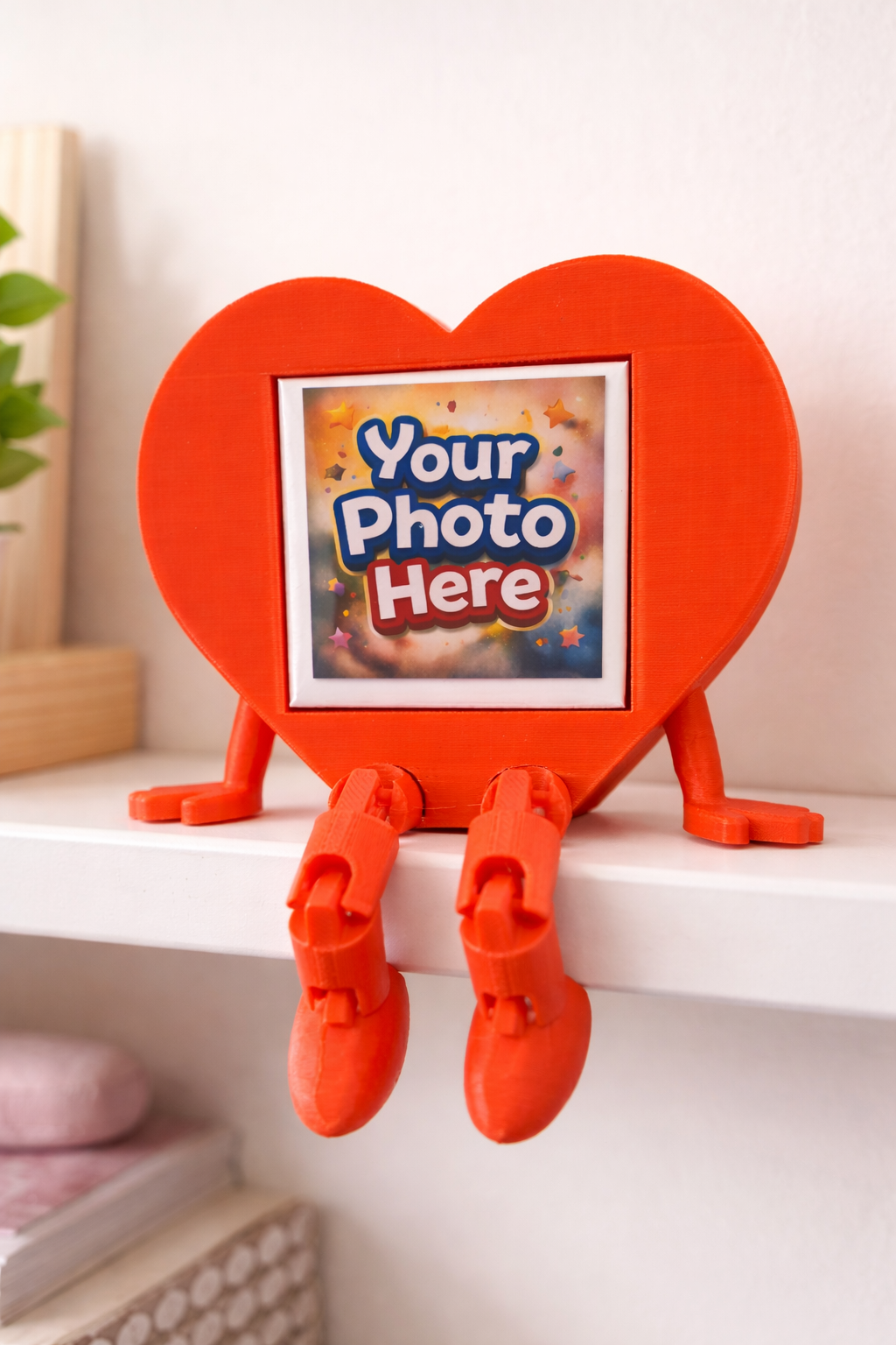 ❤️ Personalised Heart Photo Magnet Frame with Dangly Legs – Custom Photo Gift