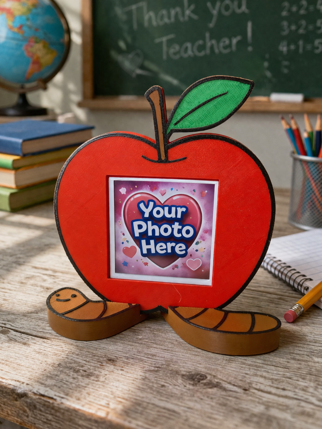 🍎 Personalised Teacher Gift – Custom Name Apple Desk Keepsake