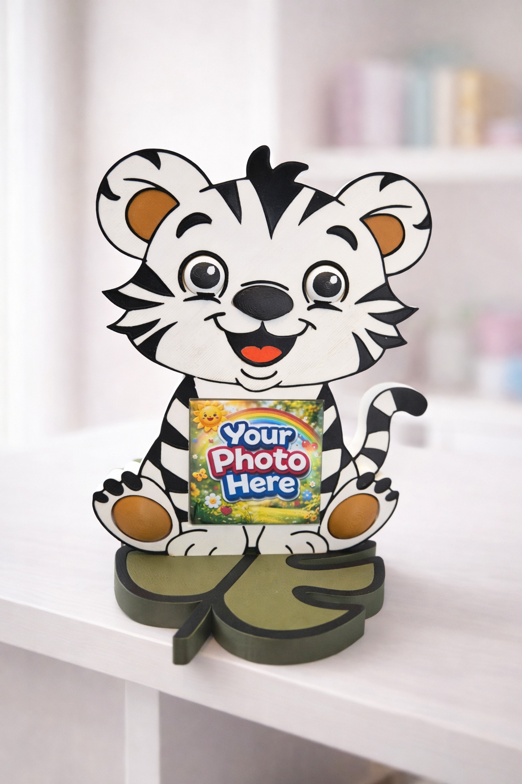 🐯 Personalised Tiger Photo Magnet Frame – Orange Tiger or White Tiger